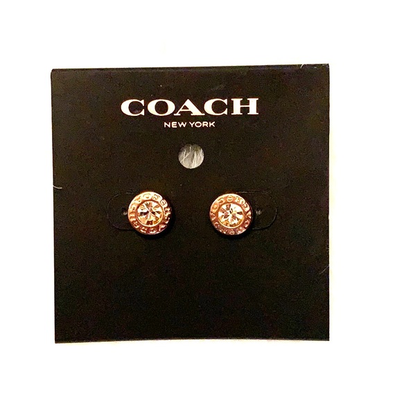 Rose gold stud Coach earrings. NWT - Picture 1 of 1